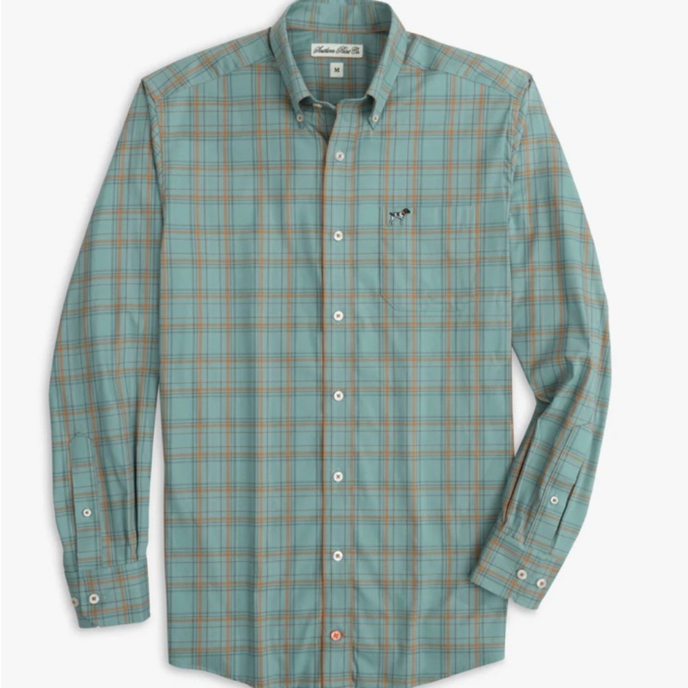 Southern Point Co. Youth Stretch Hadley Blue Plaid Button Down